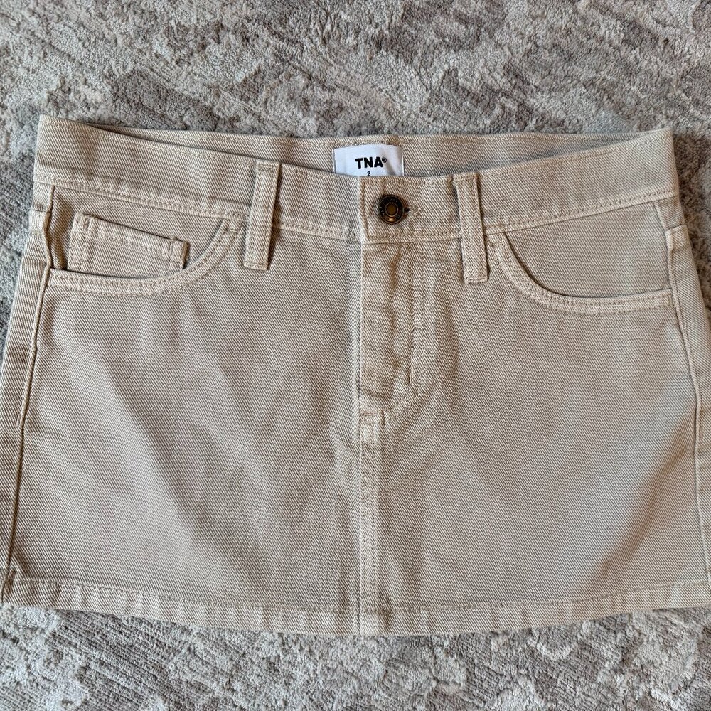 Aritzia ultra low rise cotton twill micro skirt